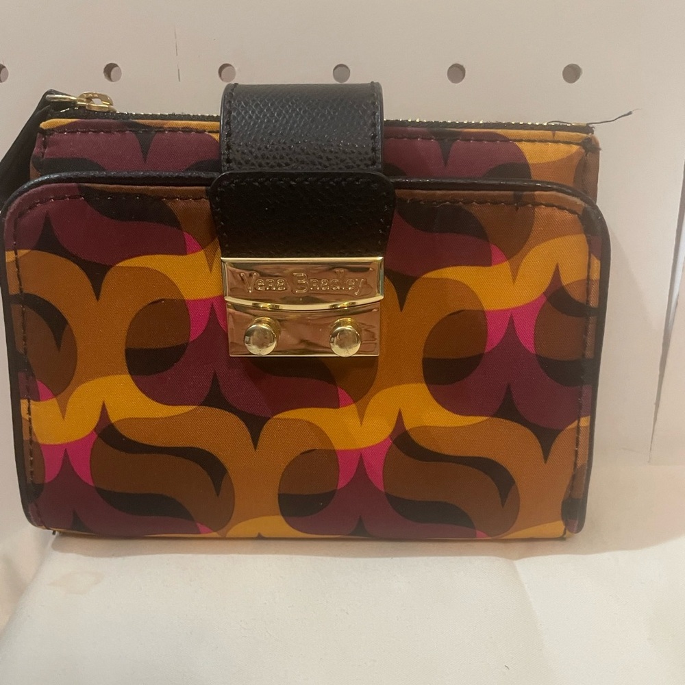 Vera Bradley Modern Lights Pushlock W/ Gold Vera Bradley Flap Wallet